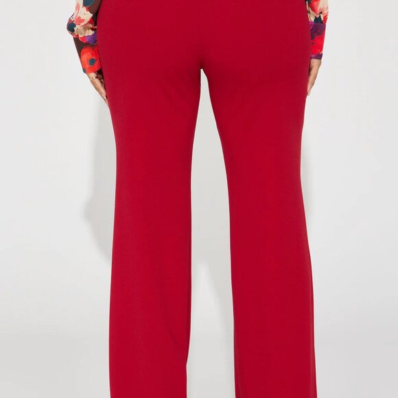 FASHION NOVA Heidi Wide Leg Trouser Pant - Red - Picture 2 of 4